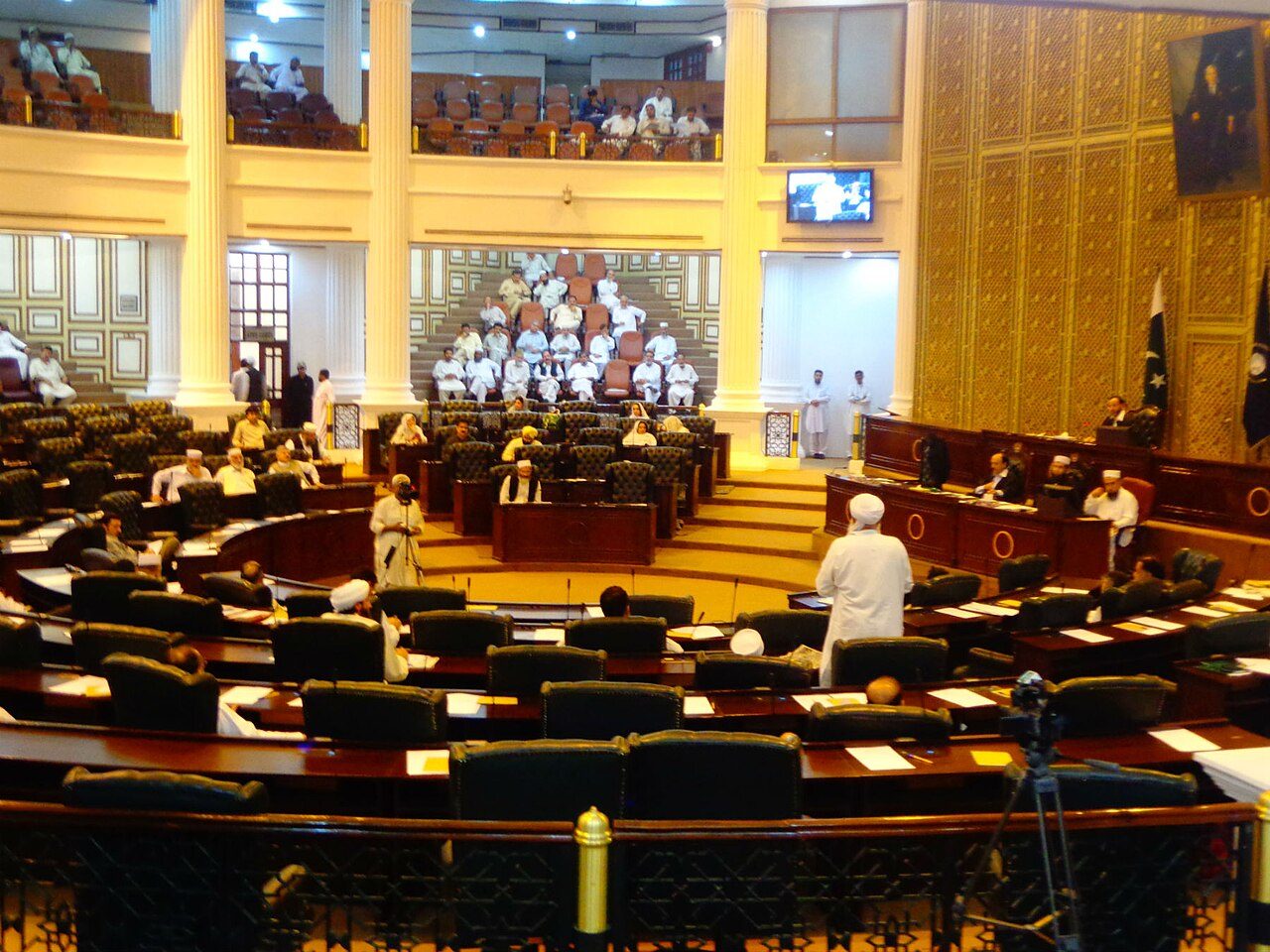 The Khyber Pakhtunkhwa Provincial Assembly chamber in Peshawar