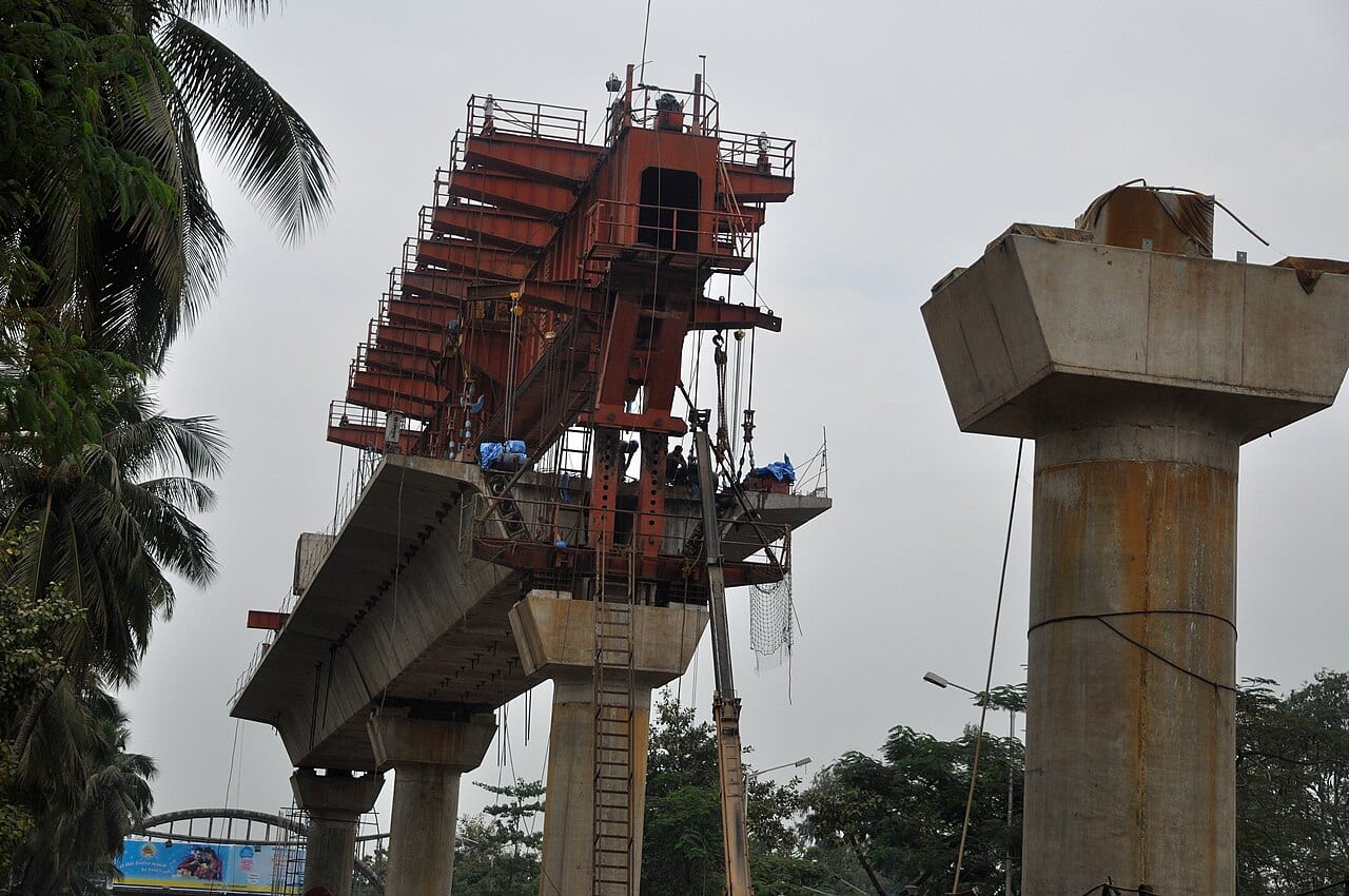 Metro rail under construction in Kolkata