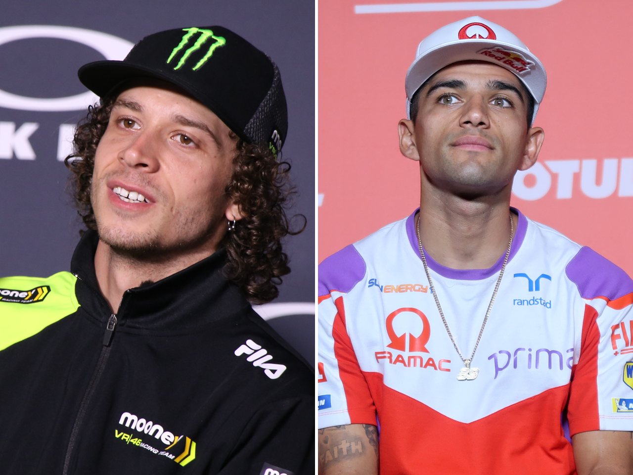 MotoGP rider Marco Bezzecchi and MotoGP rider Jorge Martín (file photos)