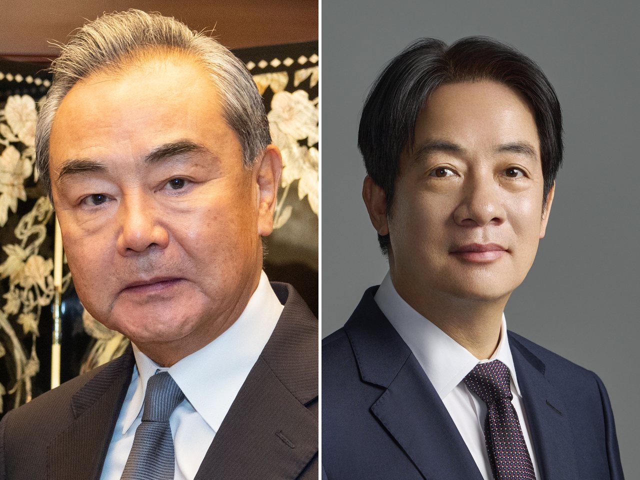 Chinese Foreign Minister Wang Yi and Taiwan President Lai Ching-te (file photos)