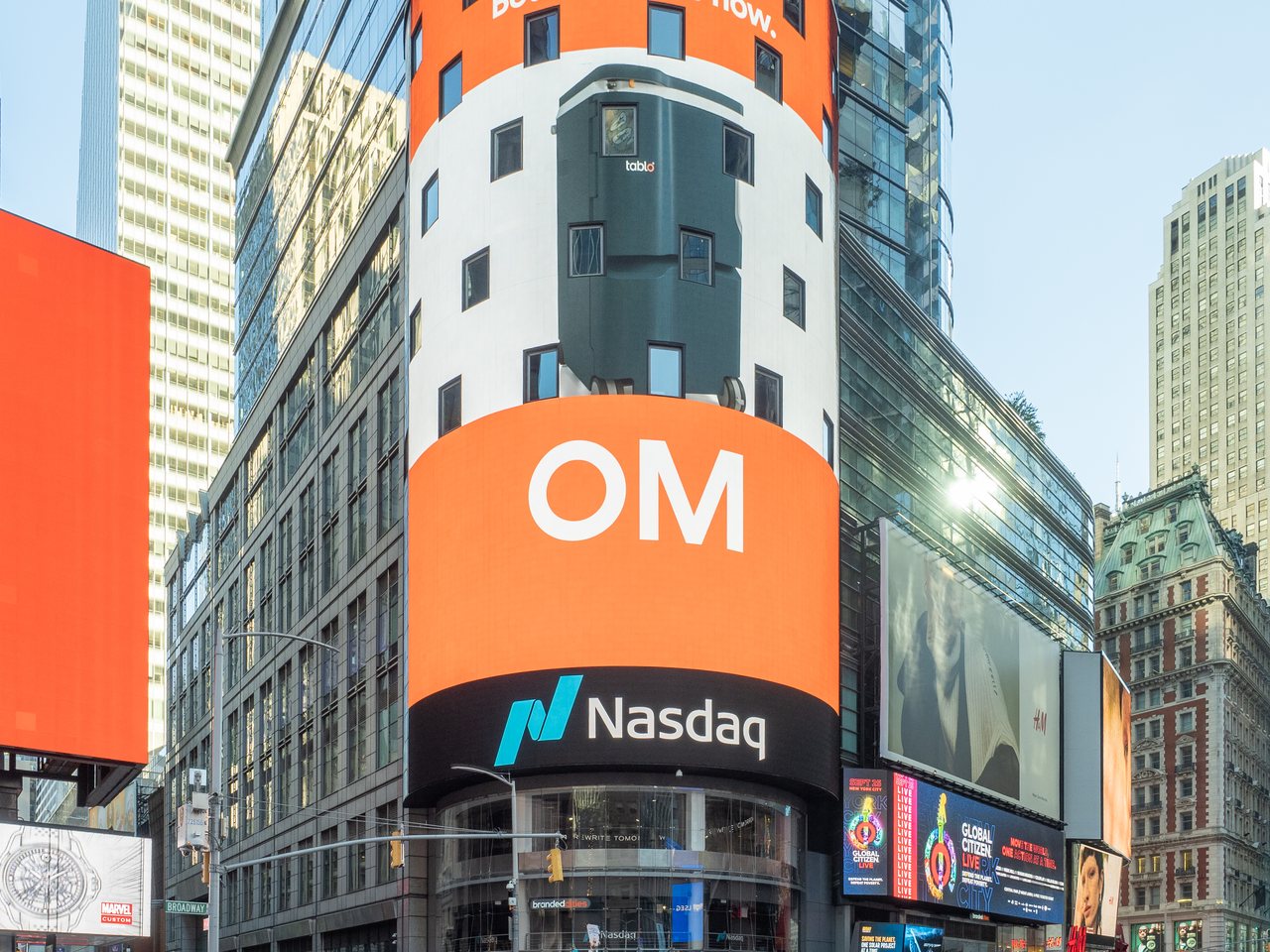 The Nasdaq MarketSite in Times Square, New York (file photo)