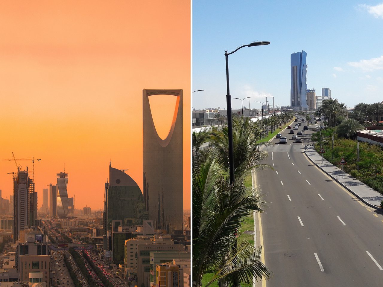 The Riyadh skyline and the Jeddah corniche in Saudi Arabia (file photos)