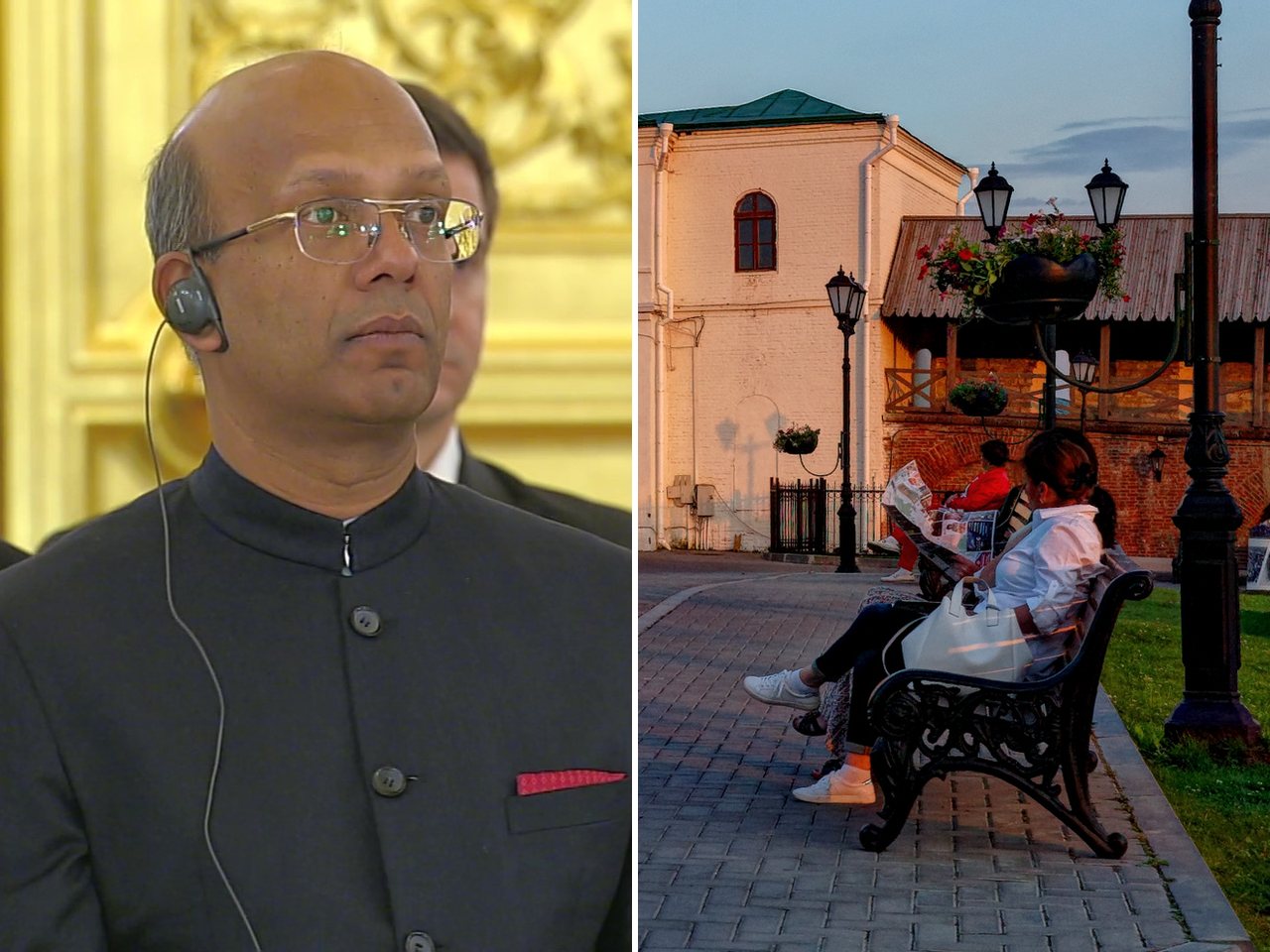 India's Ambassador to Russia Vinay Kumar and the Kazan Kremlin (file photos)