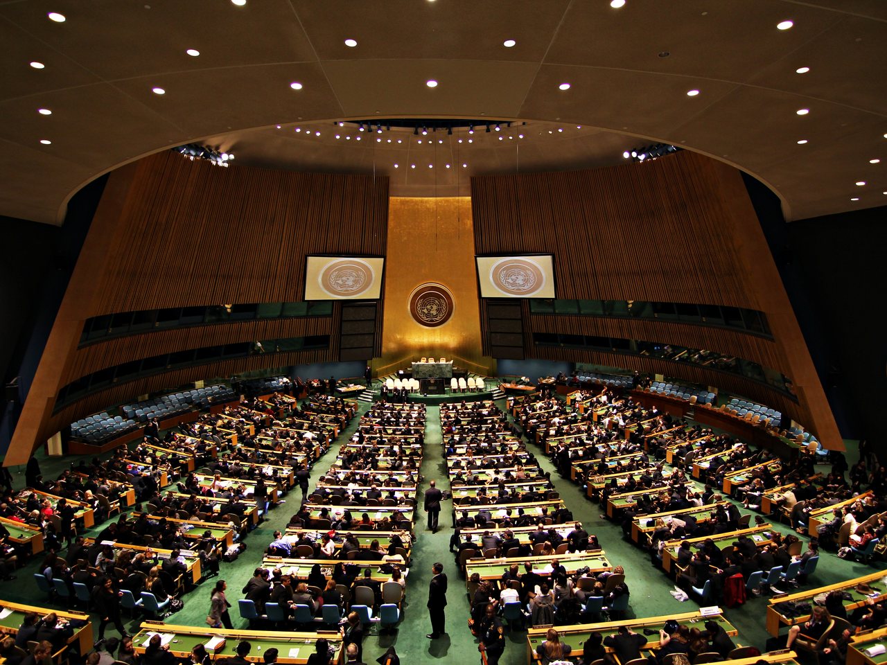 The UN General Assembly hall in New York (file photo)