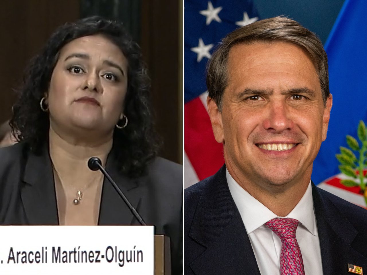 US District Judge Araceli Martínez-Olguín and Attorney General Todd Blanche (file photos)