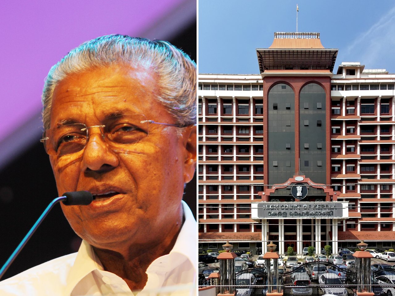 Former Chief Minister Pinarayi Vijayan and Kerala High Court, Kochi (file photos)