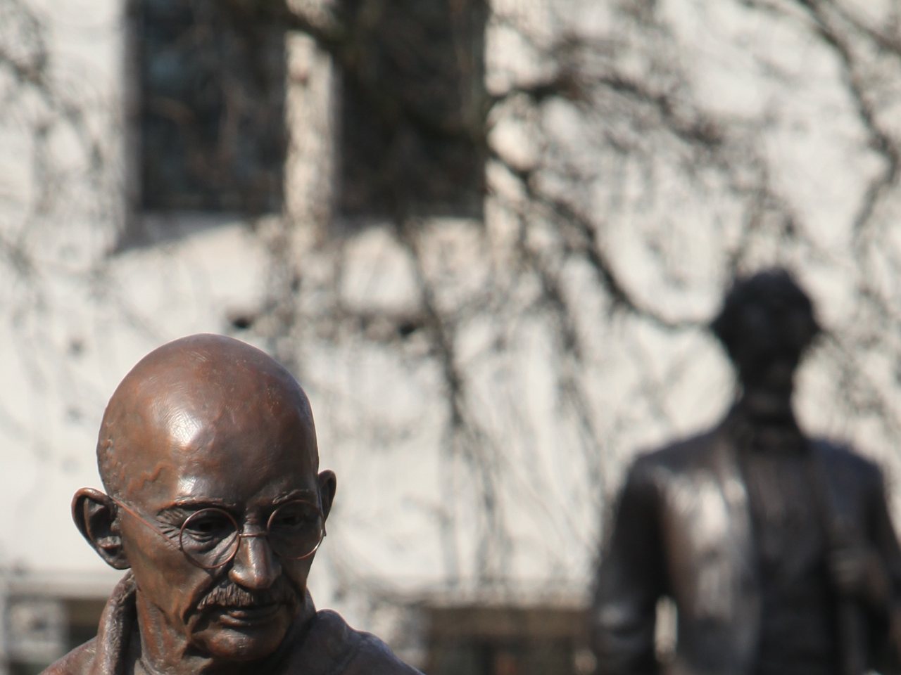 The statue of Mahatma Gandhi in Parliament Square, London (file photo)