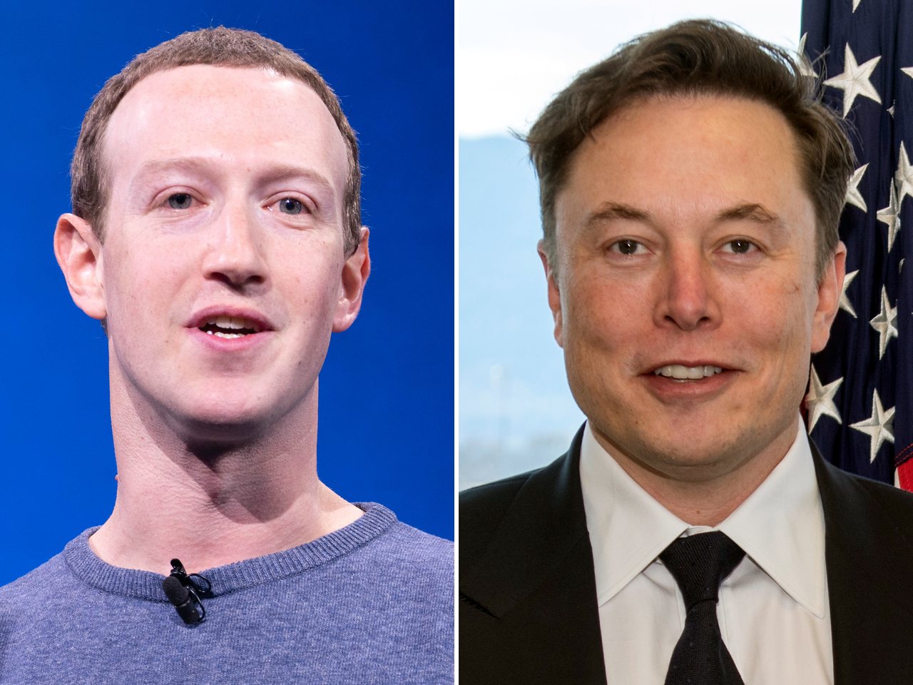 Meta's Mark Zuckerberg and Tesla's Elon Musk (file photo)