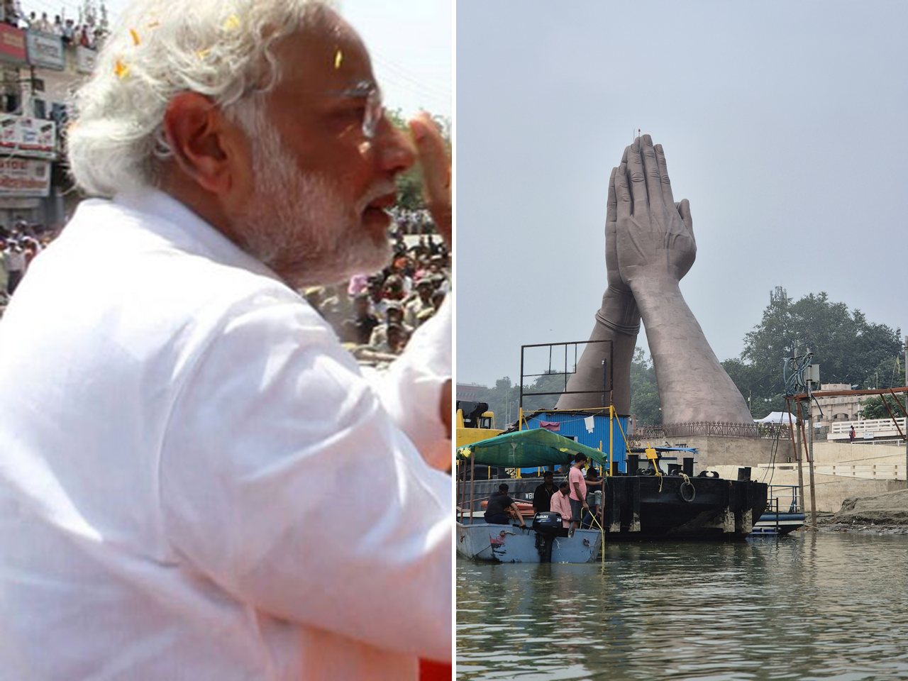 वाराणसी में प्रधानमंत्री नरेंद्र मोदी और गंगा किनारे नमो घाट (फ़ाइल फ़ोटो)