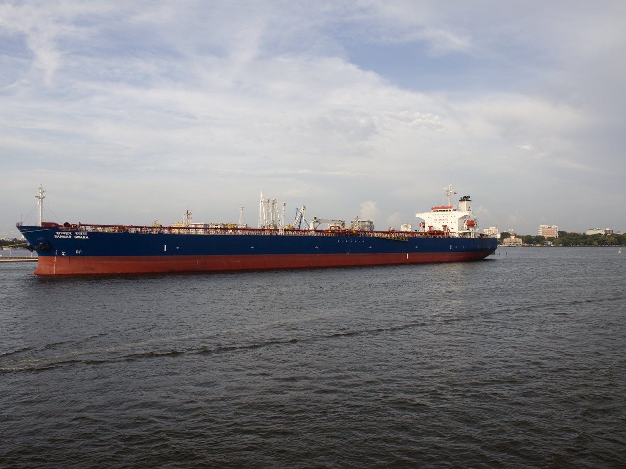 An oil tanker at the Cochin oil terminal (file photo)