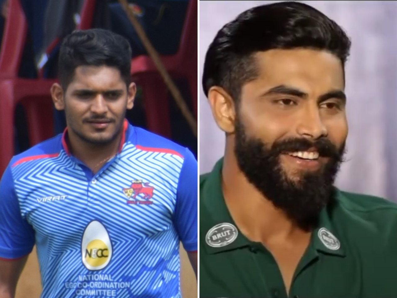 Mumbai bowler Tushar Deshpande and Ravindra Jadeja (file photos)