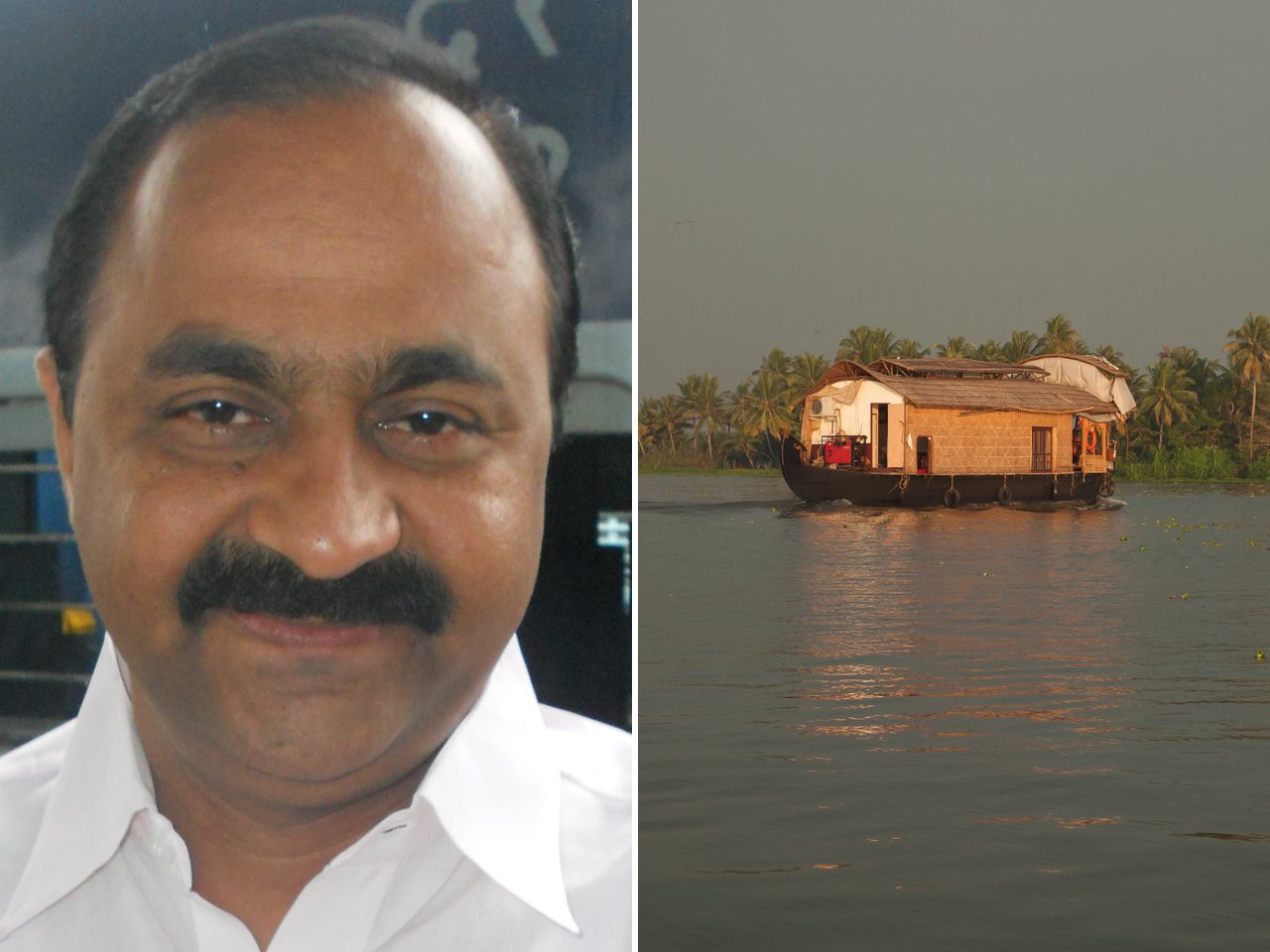 केरलम के मुख्यमंत्री वी डी सतीशन और वेम्बनाड झील (फ़ाइल फ़ोटो)