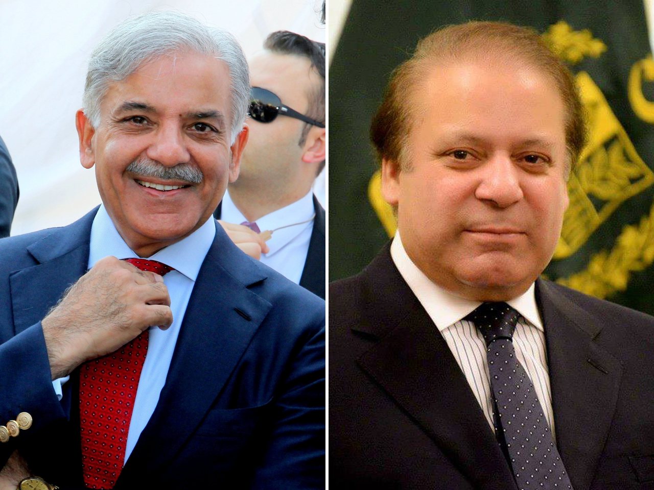 Pakistan Prime Minister Shehbaz Sharif and PML-N president Nawaz Sharif (file photos)