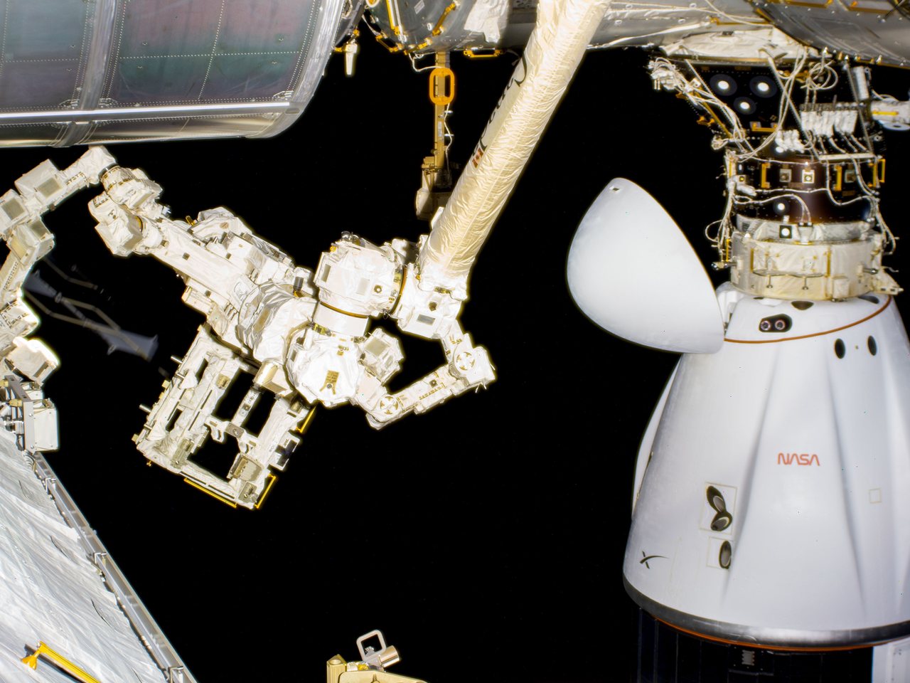 SpaceX Cargo Dragon at the ISS
