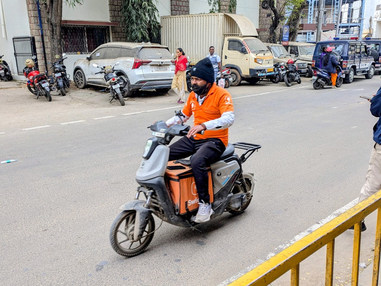 A Swiggy delivery rider in an Indian city (file photo)