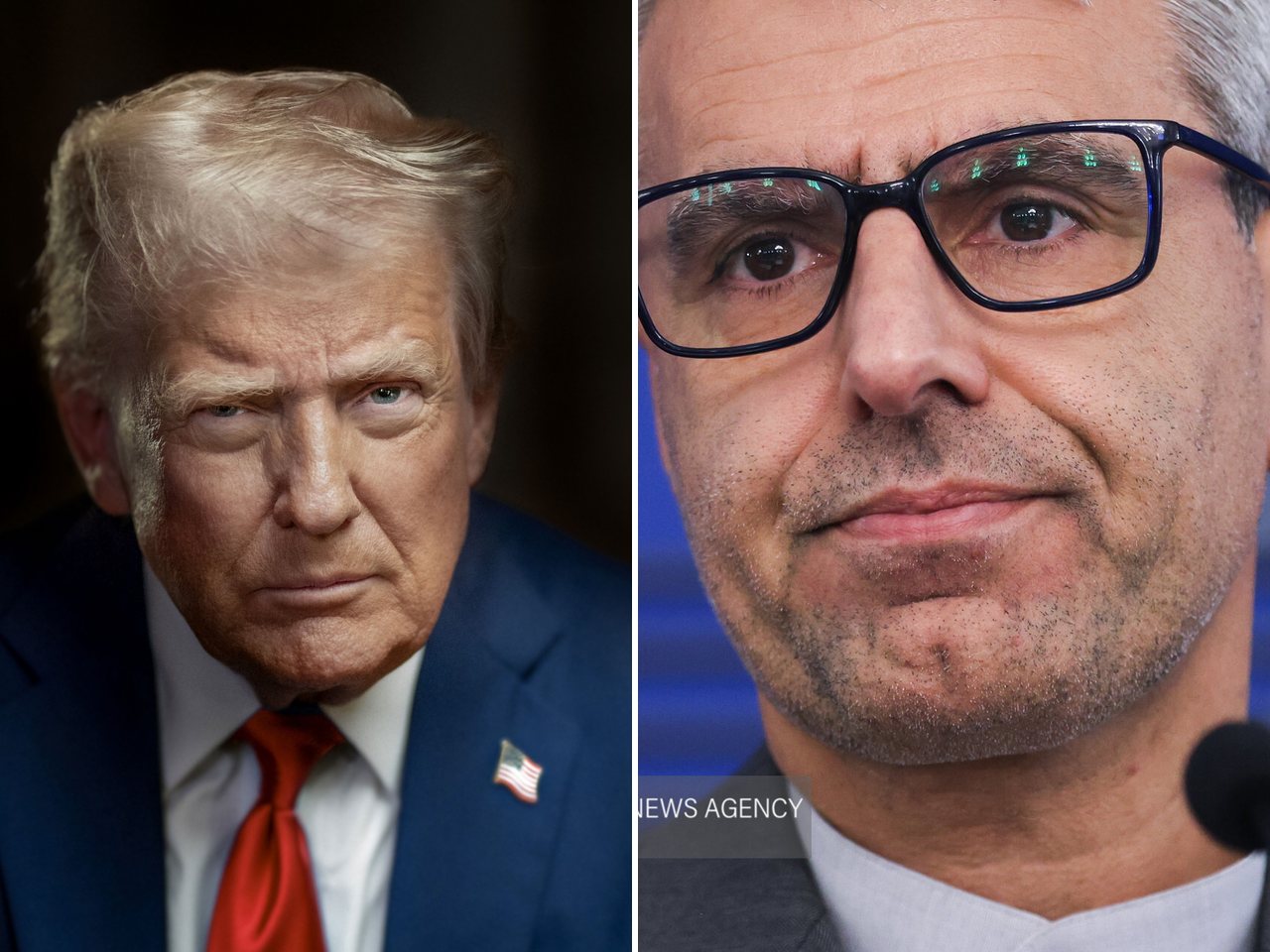 US President Donald Trump and Iranian foreign ministry spokesman Esmaeil Baghaei (file photos)