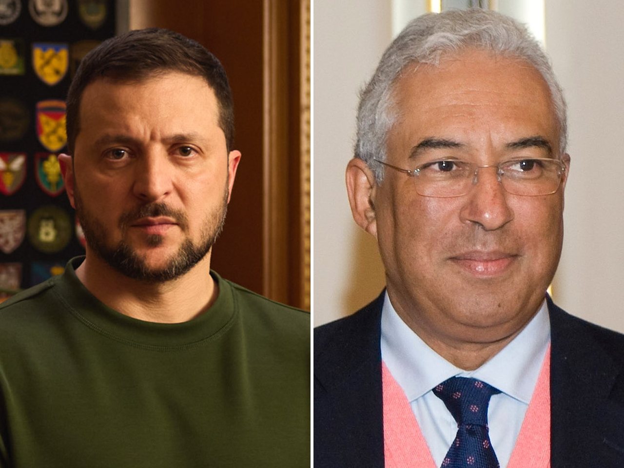 Ukrainian President Volodymyr Zelenskyy and European Council President António Costa (file photos)