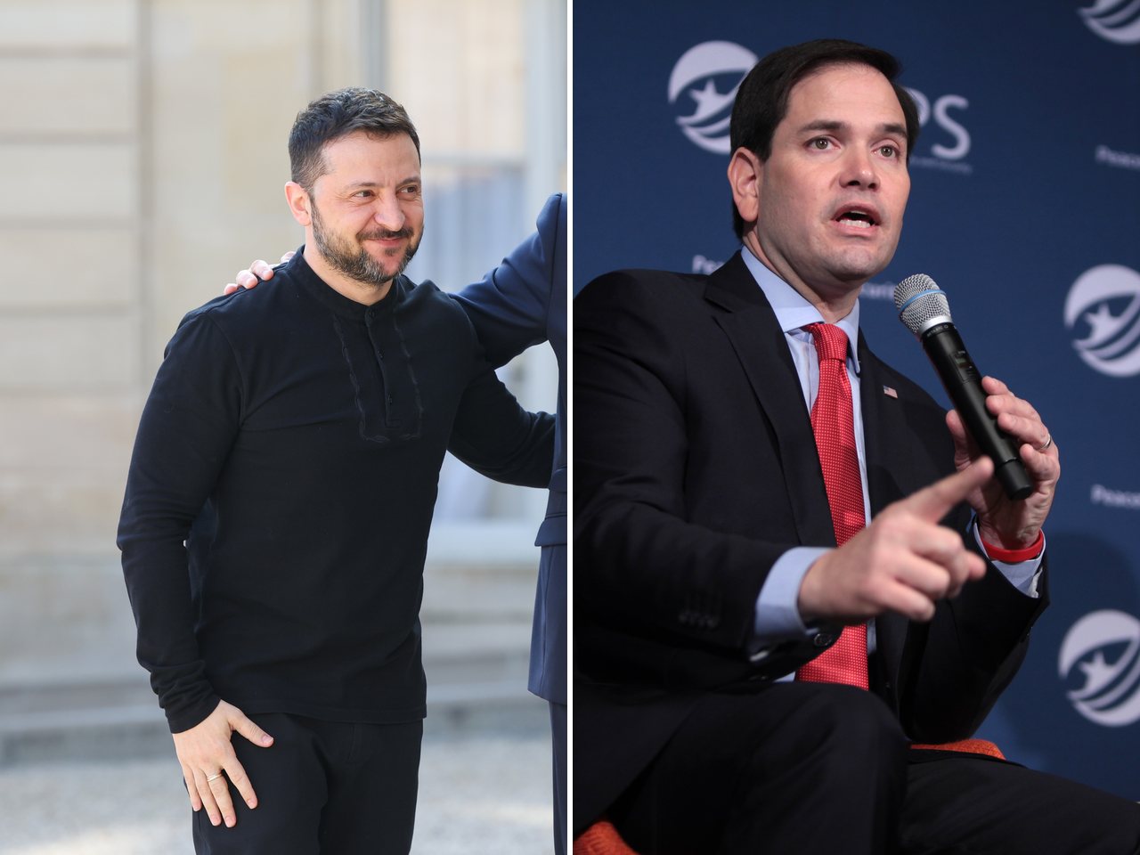 Ukrainian President Volodymyr Zelenskyy and US Secretary of State Marco Rubio (file photo)
