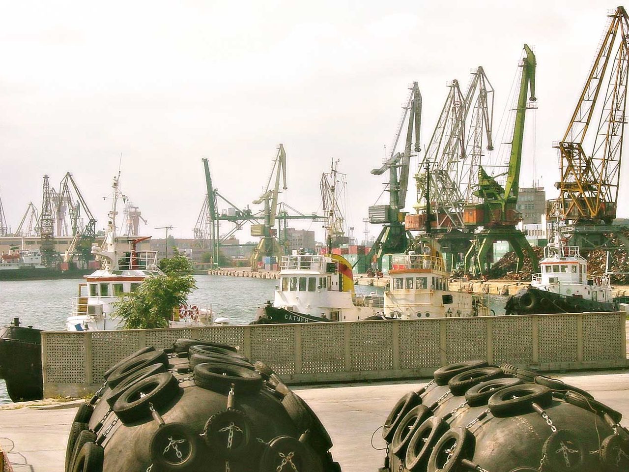 Cranes at the port of Varna on Bulgaria's Black Sea coast