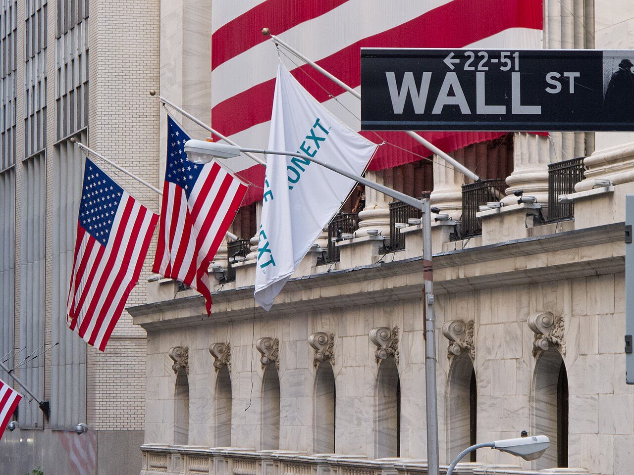 The New York Stock Exchange building on Wall Street